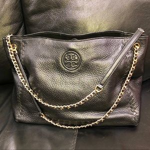 Tory Burch Marion Lamb Skin Slouch Tote